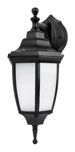 VOLTECH WALL LANTERN LED, 340 lumen, 8w Powered, Black Aluminum Frame, White Frosted Glass Lantern VOLTECH 46342 VOLTECH WALL LANTERN LED, 340 lumen, 8w Powered, Black Aluminum Frame, White Frosted Glass Lantern VOLTECH 46342